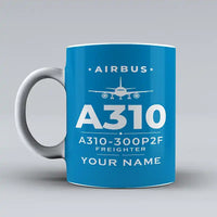 Thumbnail for Airbus A310-300P2F - Heritage + Name - Mug - Turquoise