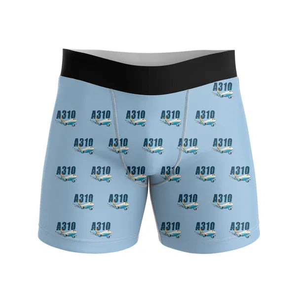 Airbus A310-300P2F - Men Boxers - Cartoon Pattern - Light Blue
