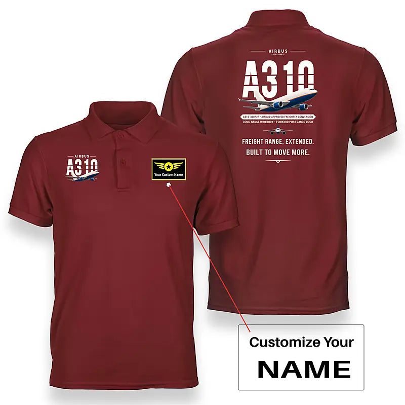 Airbus A310-300P2F - Original - Double-Side Polo - Red + Name