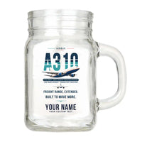 Thumbnail for Airbus A310-300P2F - Original + Name - Cocktail Glass (Mason Jar)