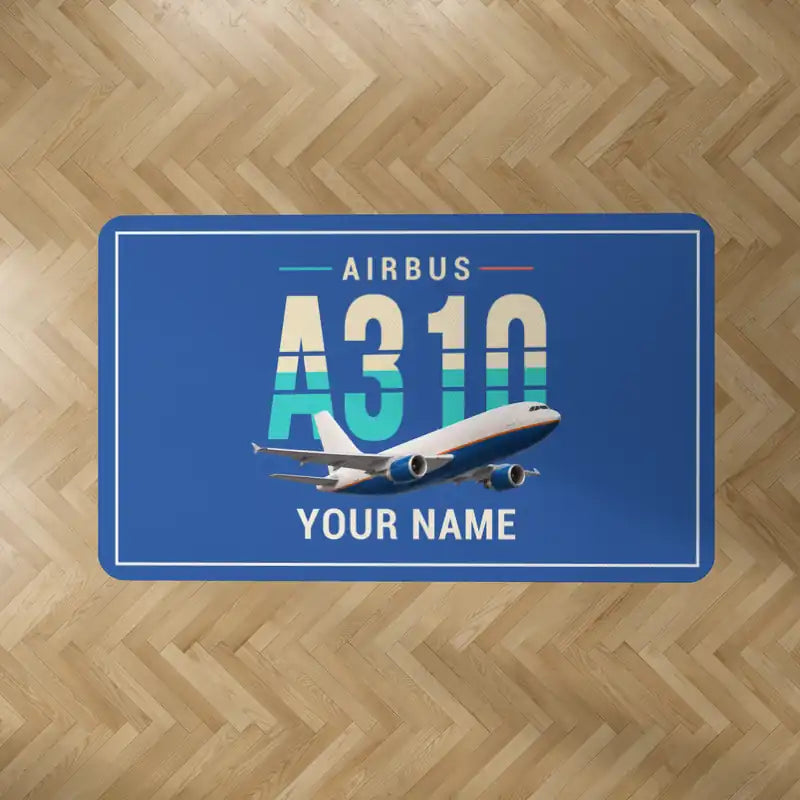 Airbus A310-300P2F - Original + Name - Rectangle Carpet - Blue