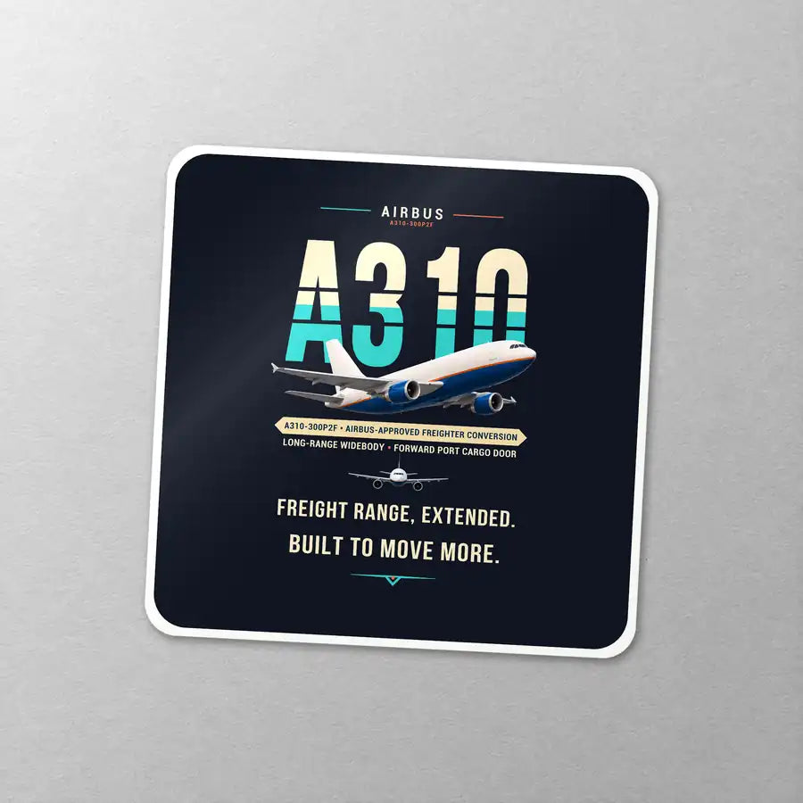 Airbus A310-300P2F - Original - Square Sticker - Close-up