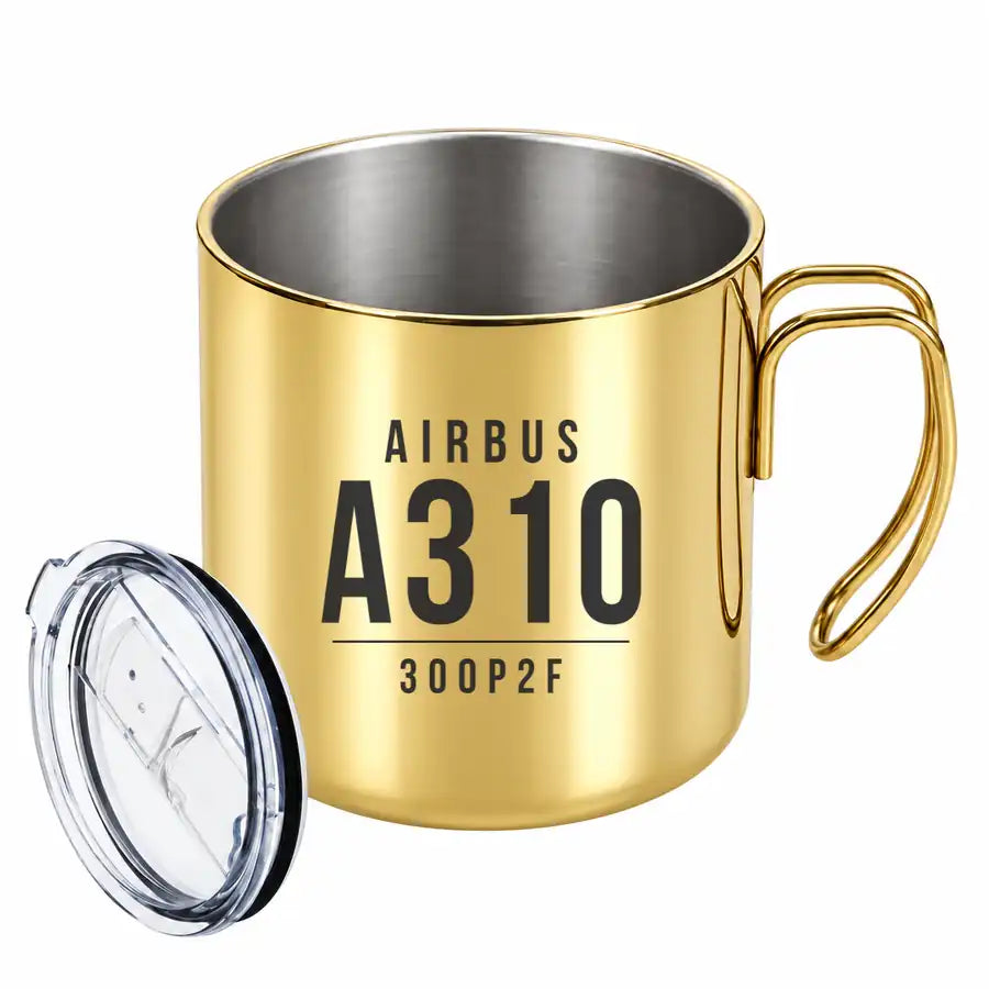 Airbus A310-300P2F - Portable Mug - Tag - Gold