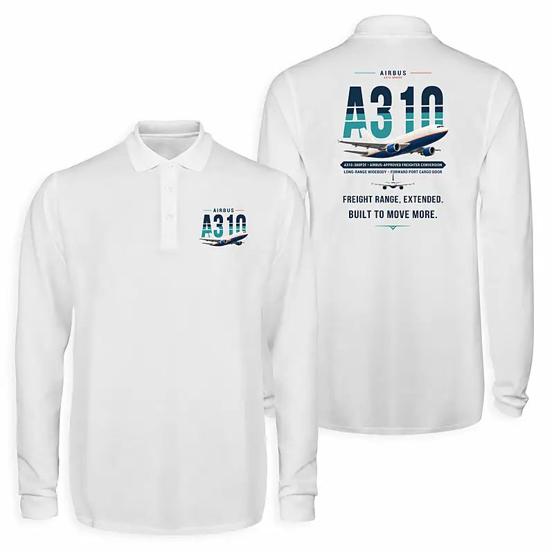 Airbus A310-300P2F Premium Polo T-Shirts - Original - Long Sleeve - White