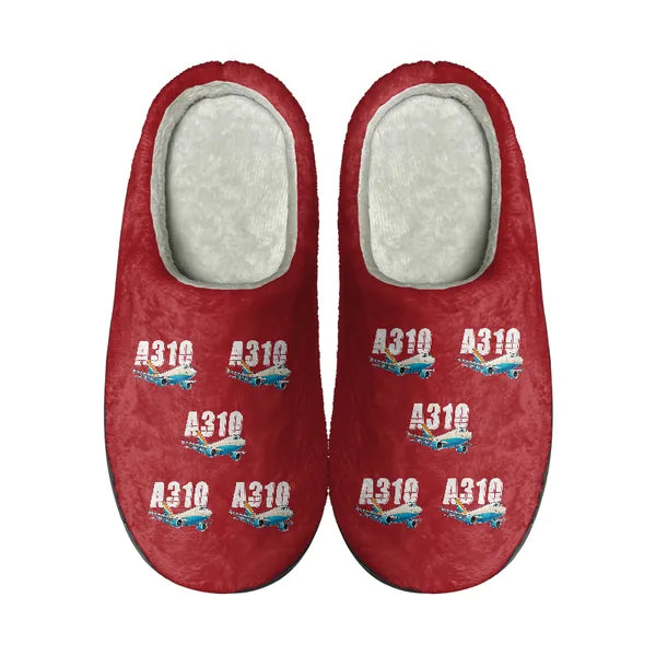 Airbus A310-300P2F - Slippers - Cotton - Cartoon Pattern - Red
