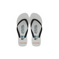 Thumbnail for Airbus A310-300P2F - Slippers - Flip Flops - Cartoon + Name - White