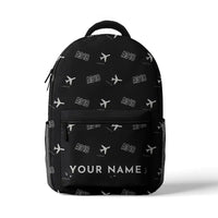 Thumbnail for Airbus A318 - 3D Backpack - 3D Pattern + Name - Black