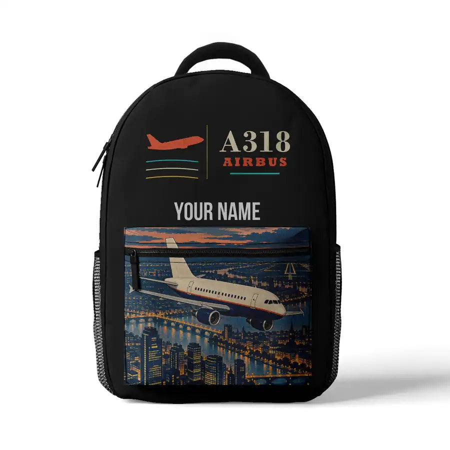 Airbus A318 - 3D Backpack - Black + Name