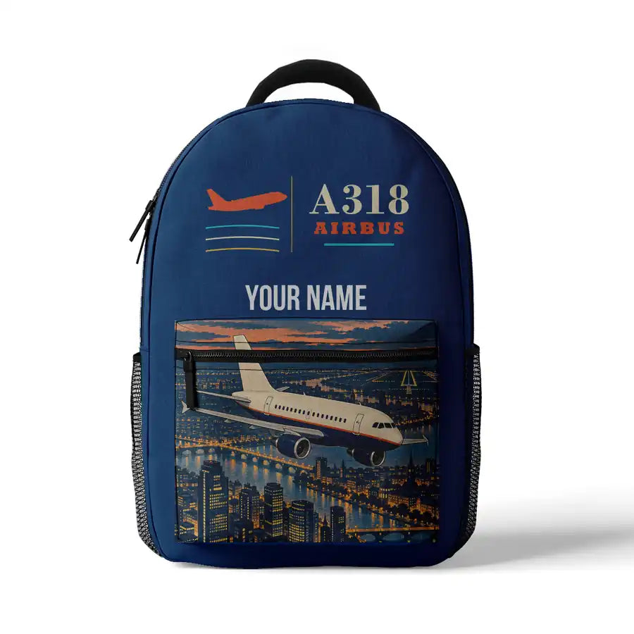 Airbus A318 - 3D Backpack - Blue + Name