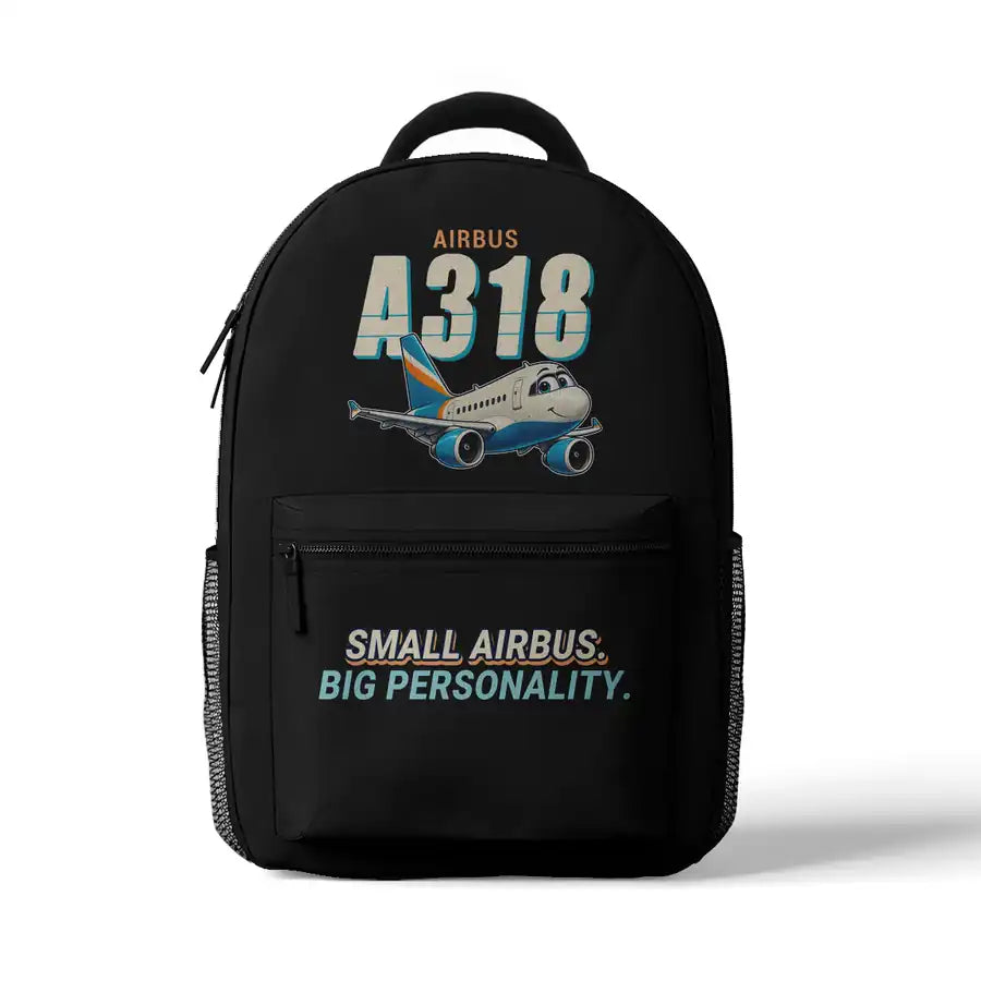 Airbus A318 - 3D Backpack - Cartoon - Black