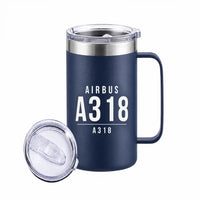 Thumbnail for Airbus A318 - Beverage Mug - Tag - Navy Blue