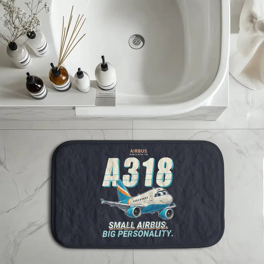 Airbus A318 - Cartoon - Bath Mat