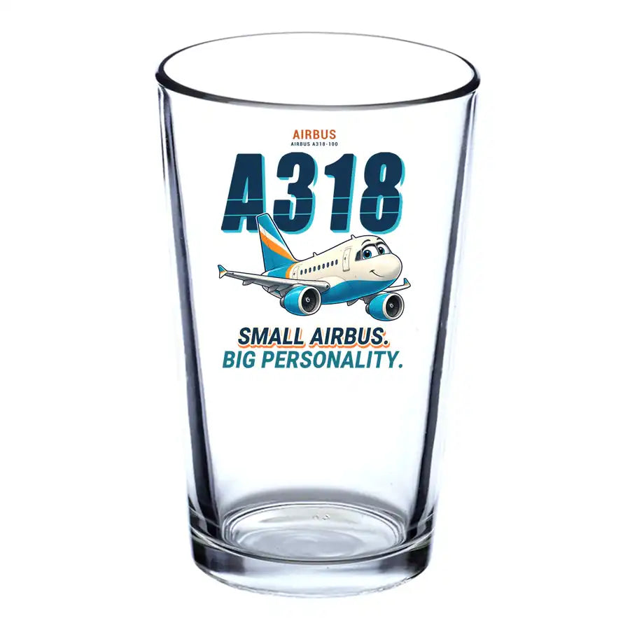 Airbus A318 - Cartoon - Beer & Water Glass