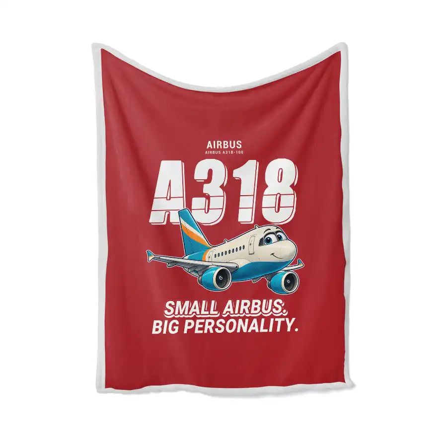 Airbus A318 - Cartoon - Blanket - Red