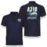 Thumbnail for Airbus A318 - Cartoon - Double-Side Polo - Navy Blue