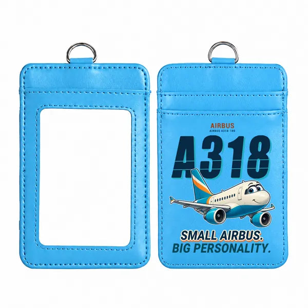 Airbus A318 - Cartoon - ID Card Holder - Blue
