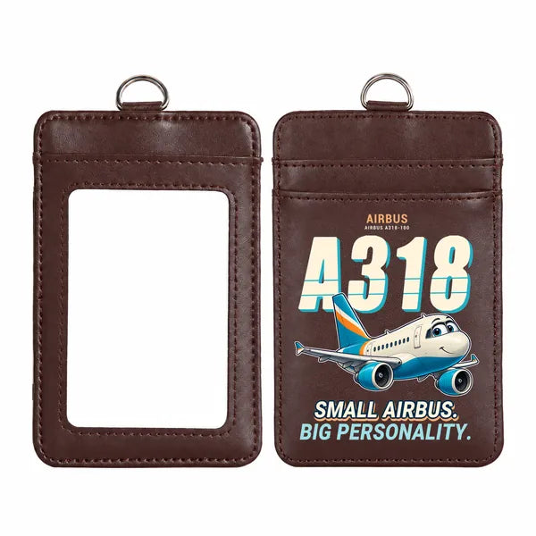 Airbus A318 - Cartoon - ID Card Holder - Dark Brown