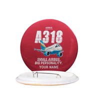 Thumbnail for Airbus A318 - Cartoon + Name - Pin - Red