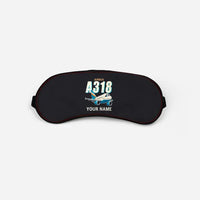 Thumbnail for Airbus A318 - Cartoon + Name - Sleep Mask - Black