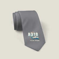 Thumbnail for Airbus A318 - Cartoon + Name - Tie - Gray