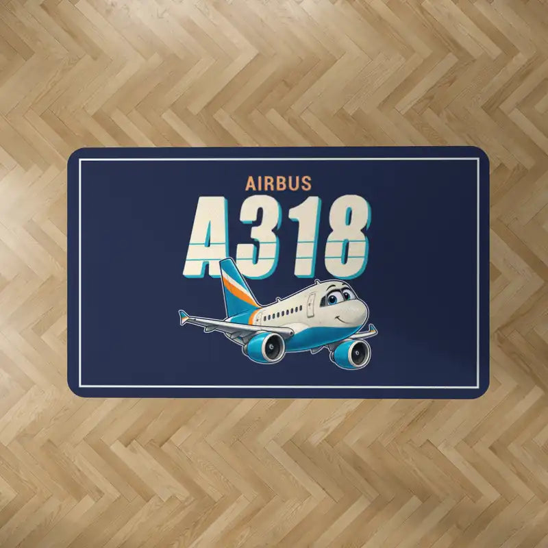 Airbus A318 - Cartoon - Rectangle Carpet - Dark Blue