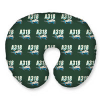Thumbnail for Airbus A318 - Cartoon Seamless - Travel Pillow - Alpine Green