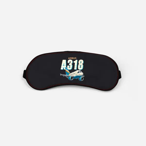 Airbus A318 - Cartoon - Sleep Mask - Black