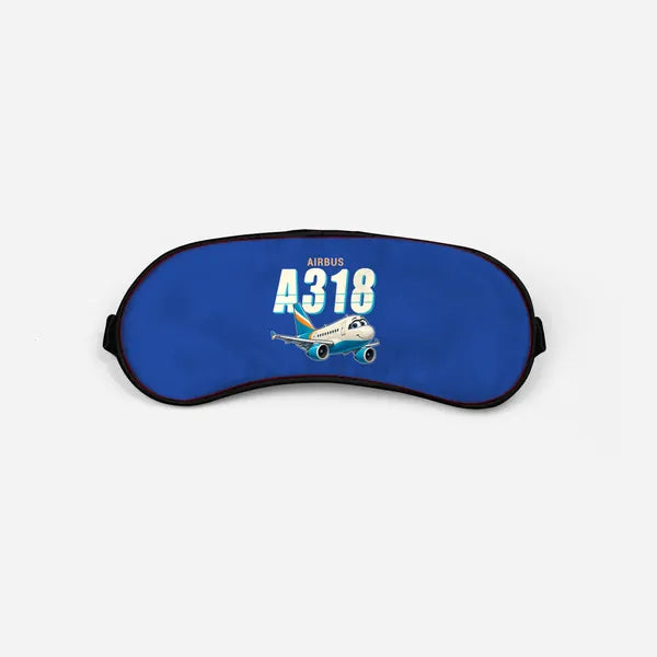 Airbus A318 - Cartoon - Sleep Mask - Blue