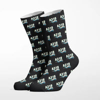 Thumbnail for Airbus A318 - Cartoon - Socks - Black