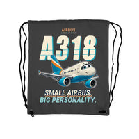 Thumbnail for Airbus A318 - Drawstring Bag - Cartoon - Gray