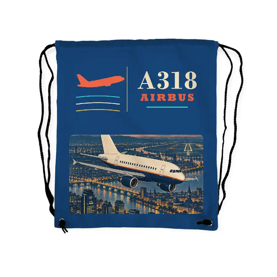 Airbus A318 - Drawstring Bag - Classic - Blue