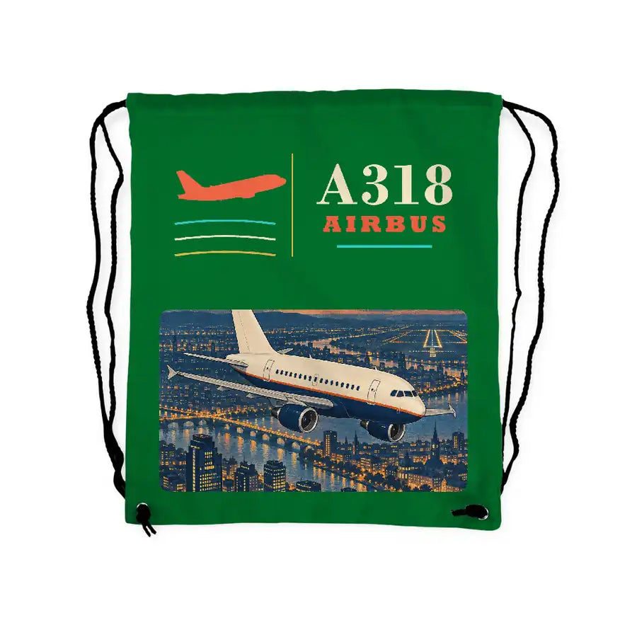 Airbus A318 - Drawstring Bag - Classic - Green