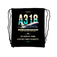 Thumbnail for Airbus A318 - Drawstring Bag - Original - Black