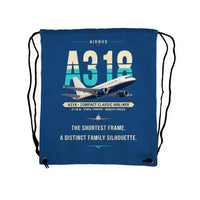 Thumbnail for Airbus A318 - Drawstring Bag - Original - Blue