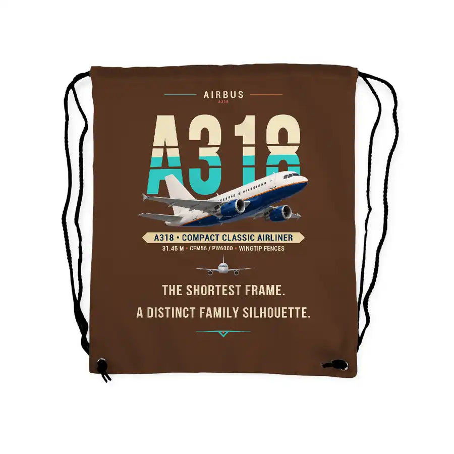 Airbus A318 - Drawstring Bag - Original - Brown