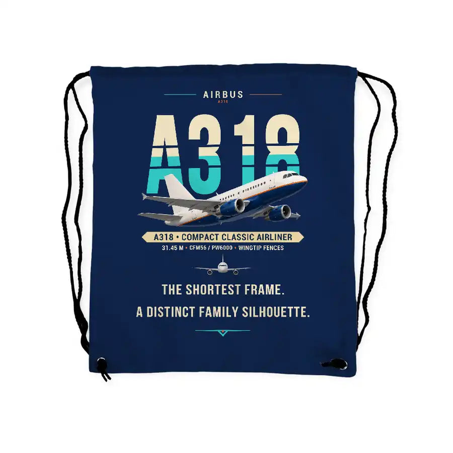 Airbus A318 - Drawstring Bag - Original - Dark Blue