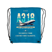 Thumbnail for Airbus A318 - Drawstring Bag - Original - Light Blue