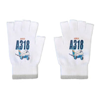 Thumbnail for Airbus A318 - Gloves - Cut - Cartoon - White
