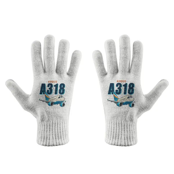 Airbus A318 - Gloves - Full - Cartoon - White