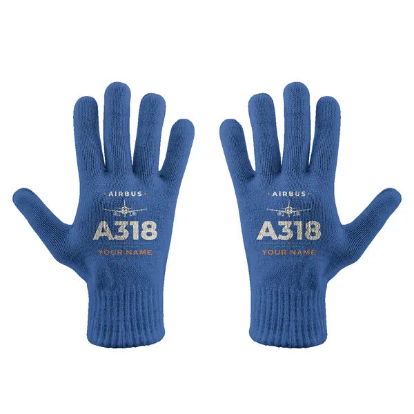 Airbus A318 - Gloves - Full - Heritage + Name - Blue