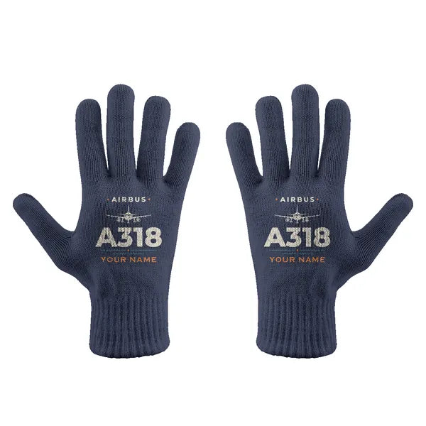 Airbus A318 - Gloves - Full - Heritage + Name - Navy Blue