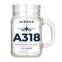 Thumbnail for Airbus A318 - Heritage - Cocktail Glass (Mason Jar)