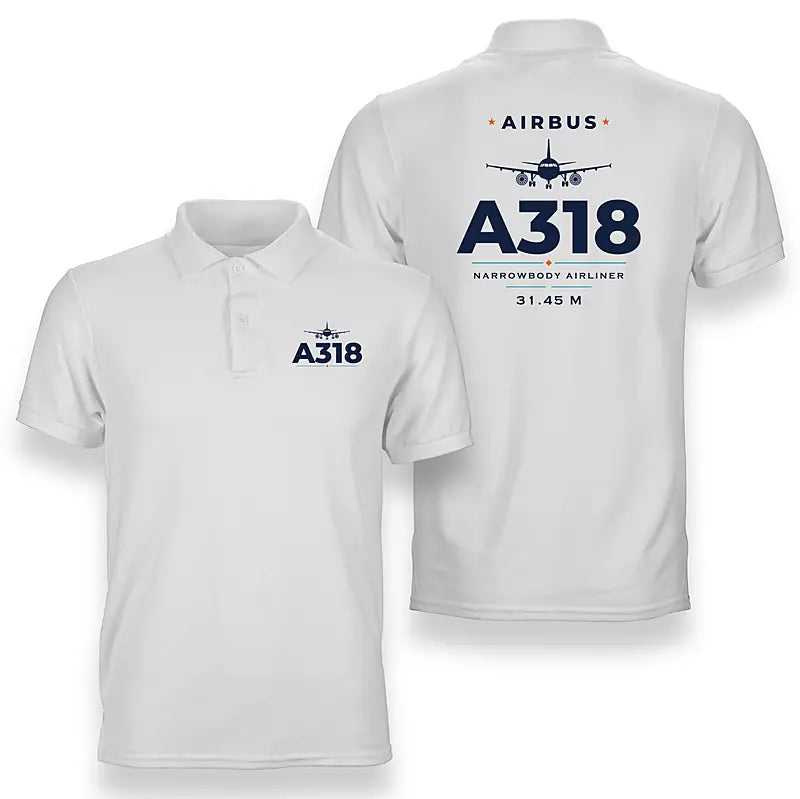 Airbus A318 - Heritage - Double-Side Polo - White