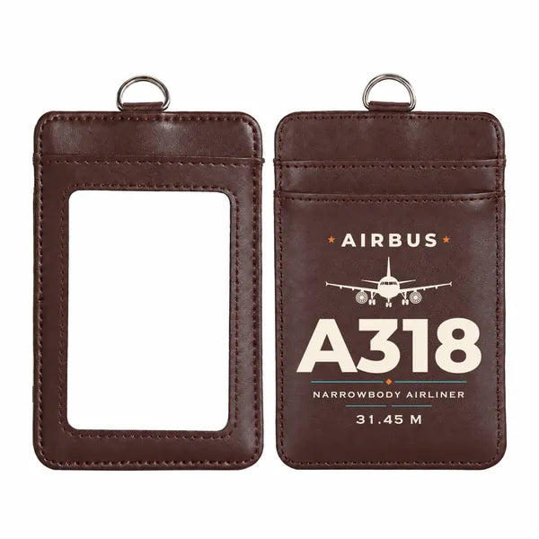 Airbus A318 - Heritage - ID Card Holder - Dark Brown