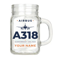 Thumbnail for Airbus A318 - Heritage + Name - Cocktail Glass (Mason Jar)