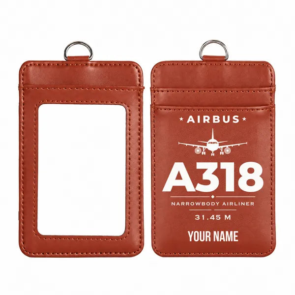 Airbus A318 - Heritage - ID Card Holder - Light Brown + Name