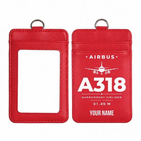 Airbus A318 - Heritage - ID Card Holder - Red + Name