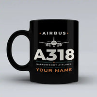 Thumbnail for Airbus A318 - Heritage + Name - Mug - Black