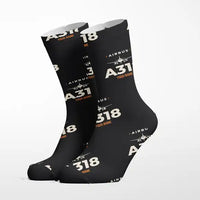 Thumbnail for Airbus A318 - Heritage + Name - Socks - Black
