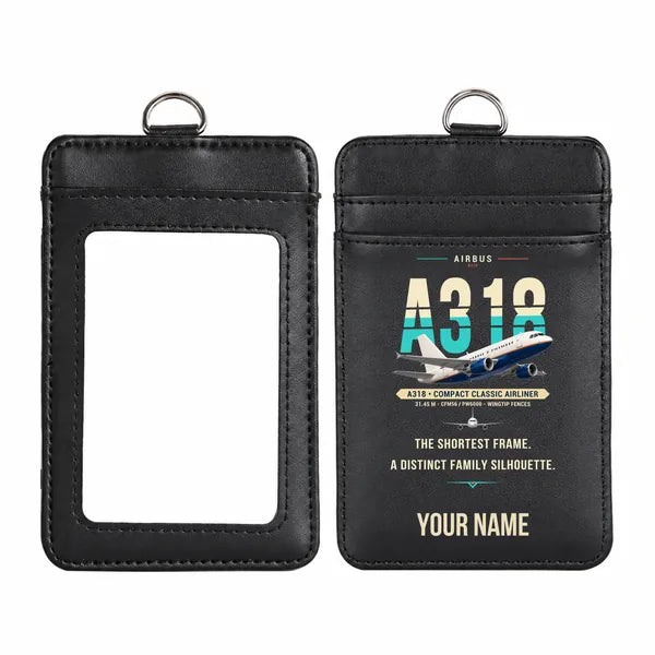 Airbus A318 - Original - ID Card Holder - Black + Name